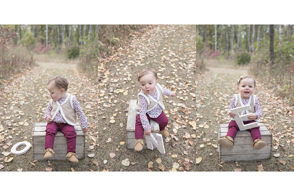 a photo grid of a baby girl turning one