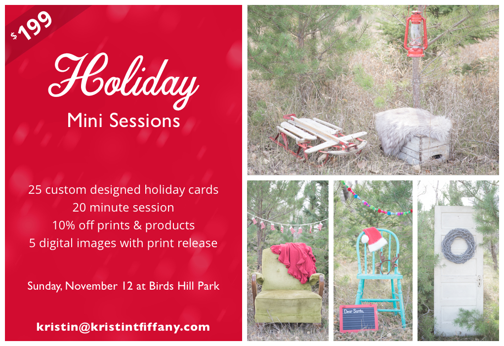 holiday mini session promotion in Bird's Hill Park