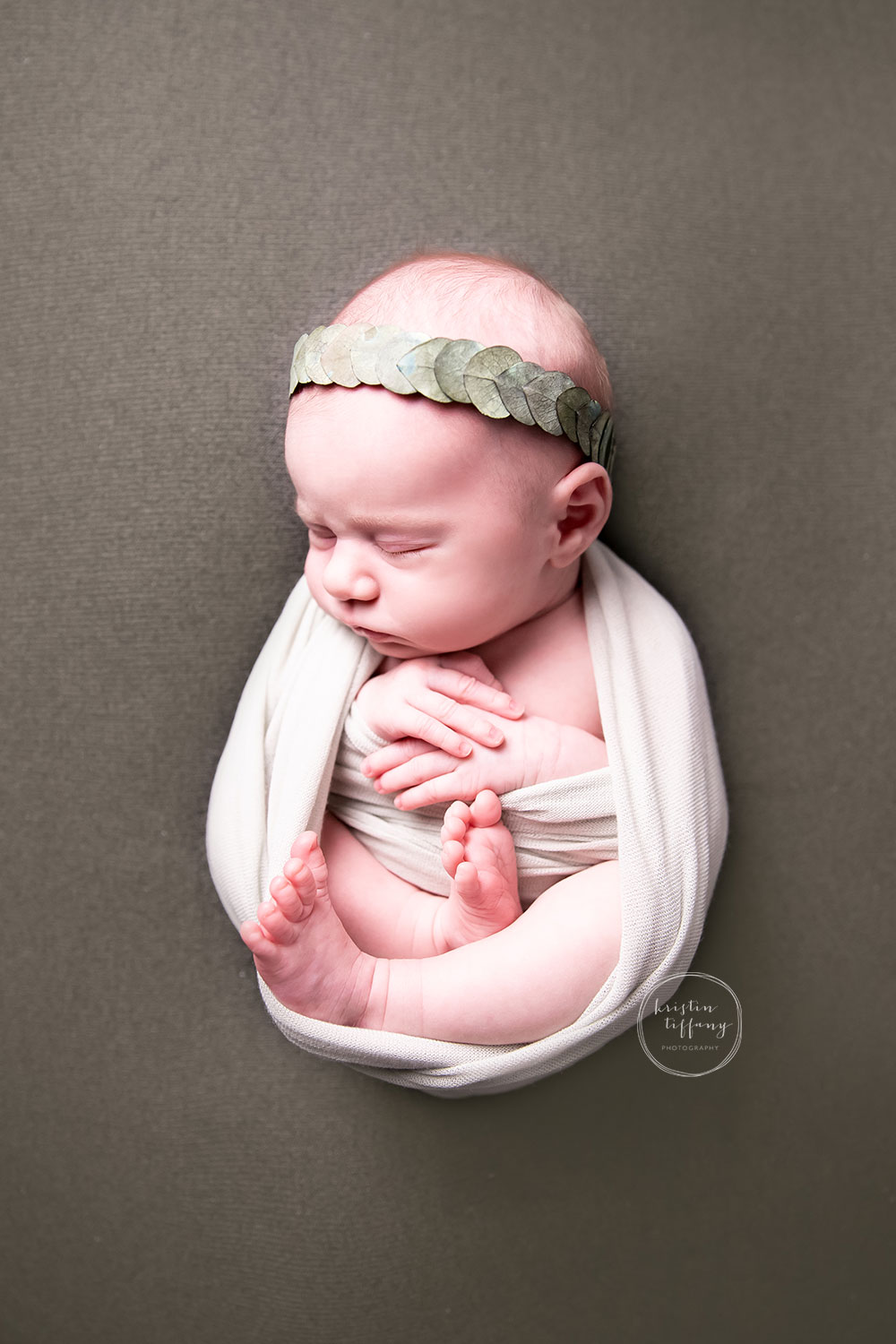 a photo of a baby girl at her newborn session