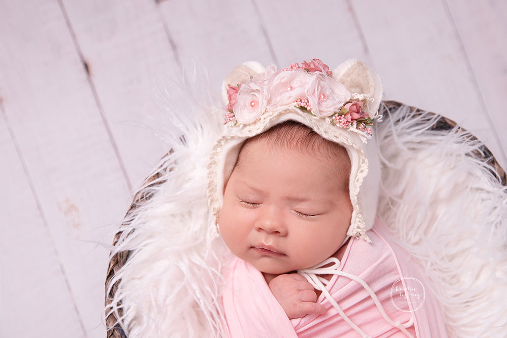 a photo of a baby girl at a baby photo session