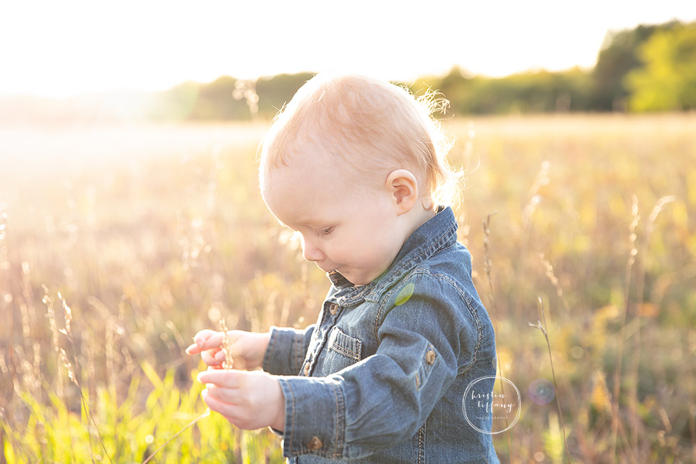 a photo of a baby boy at an outdoor fall photo session