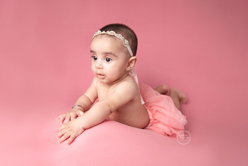 a photo of a baby girl at her photo shoot