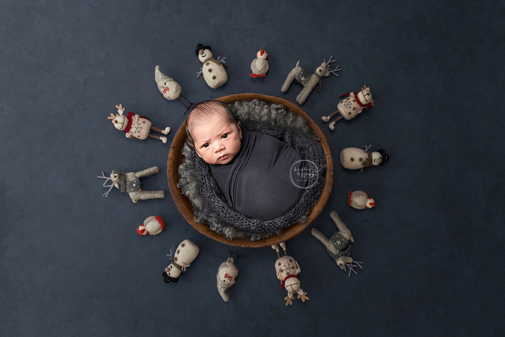 a photo of a baby boy at his newborn photoshoot