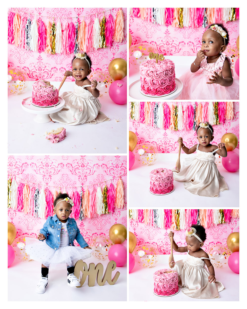 photos from a cake smash session with Kristin Tiffany Photography