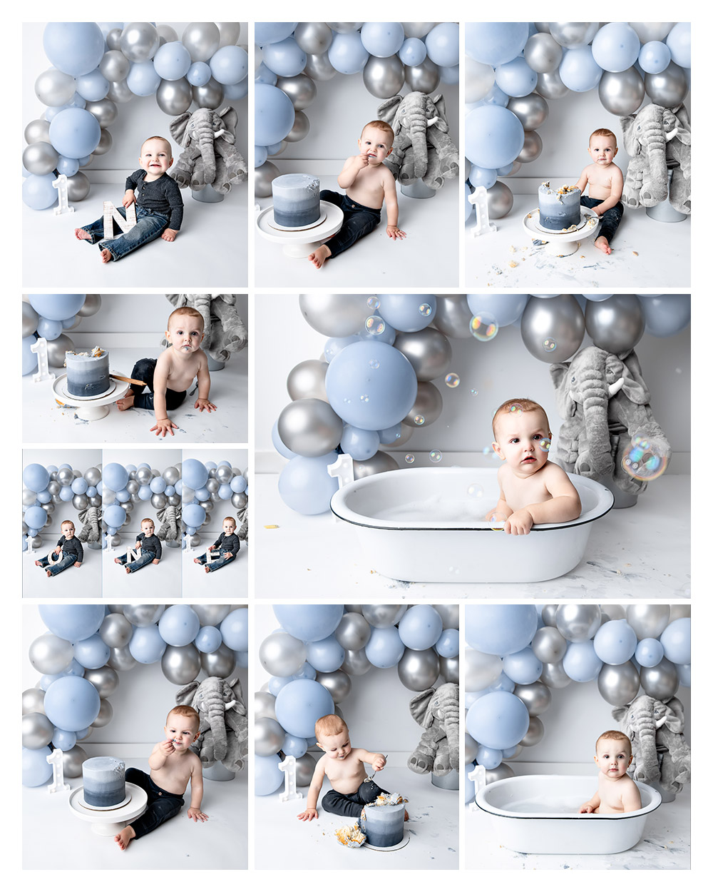 photos from a cake smash session with Kristin Tiffany Photography